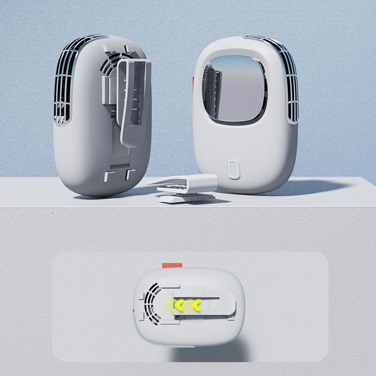 Handheld Multifunctional Clip Fan USB Chargeing Port Design