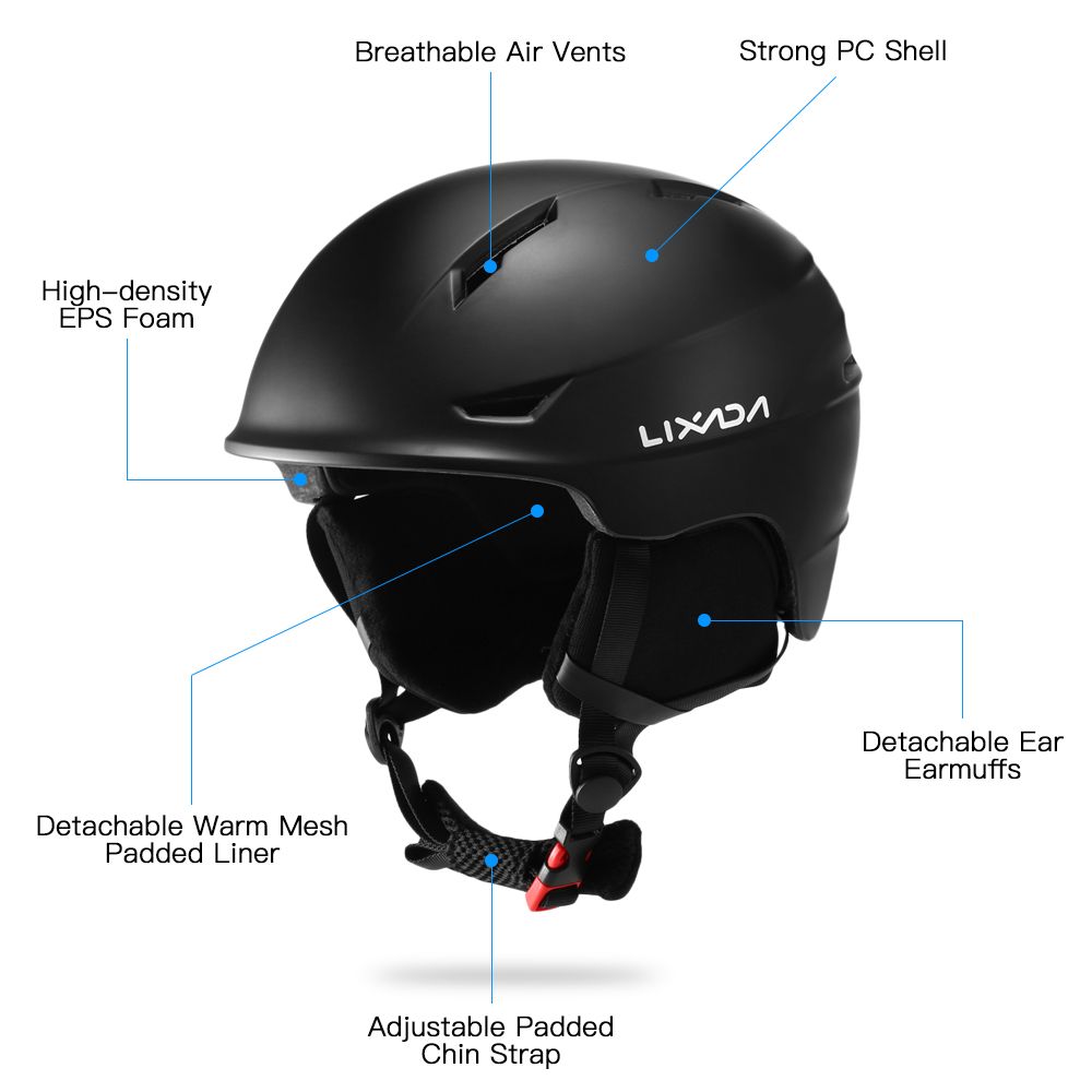 Snowboard Helmet With Detachable Earmuff Men Women
