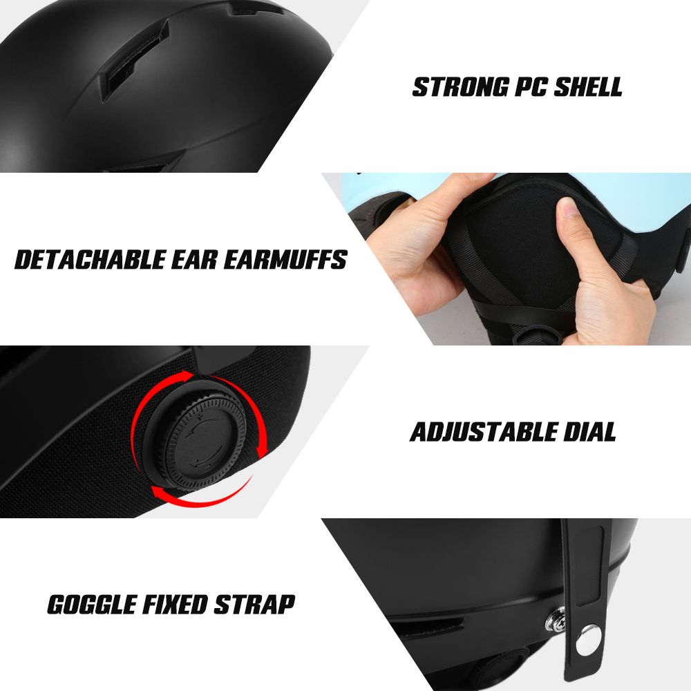 Snowboard Helmet With Detachable Earmuff Men Women