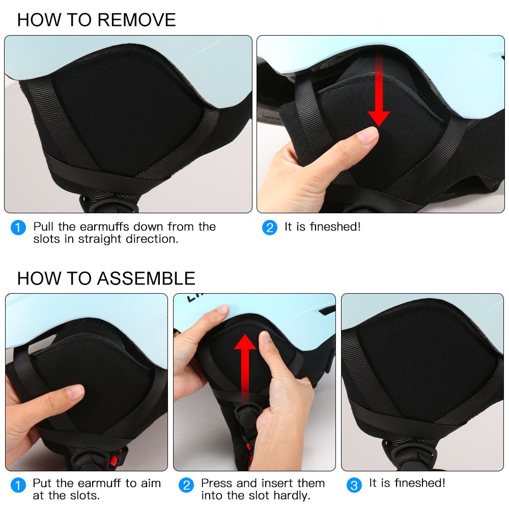 Snowboard Helmet With Detachable Earmuff Men Women