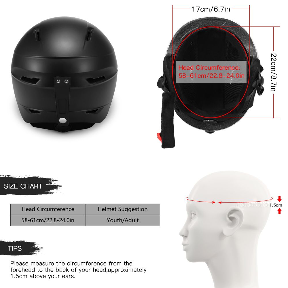 Snowboard Helmet With Detachable Earmuff Men Women