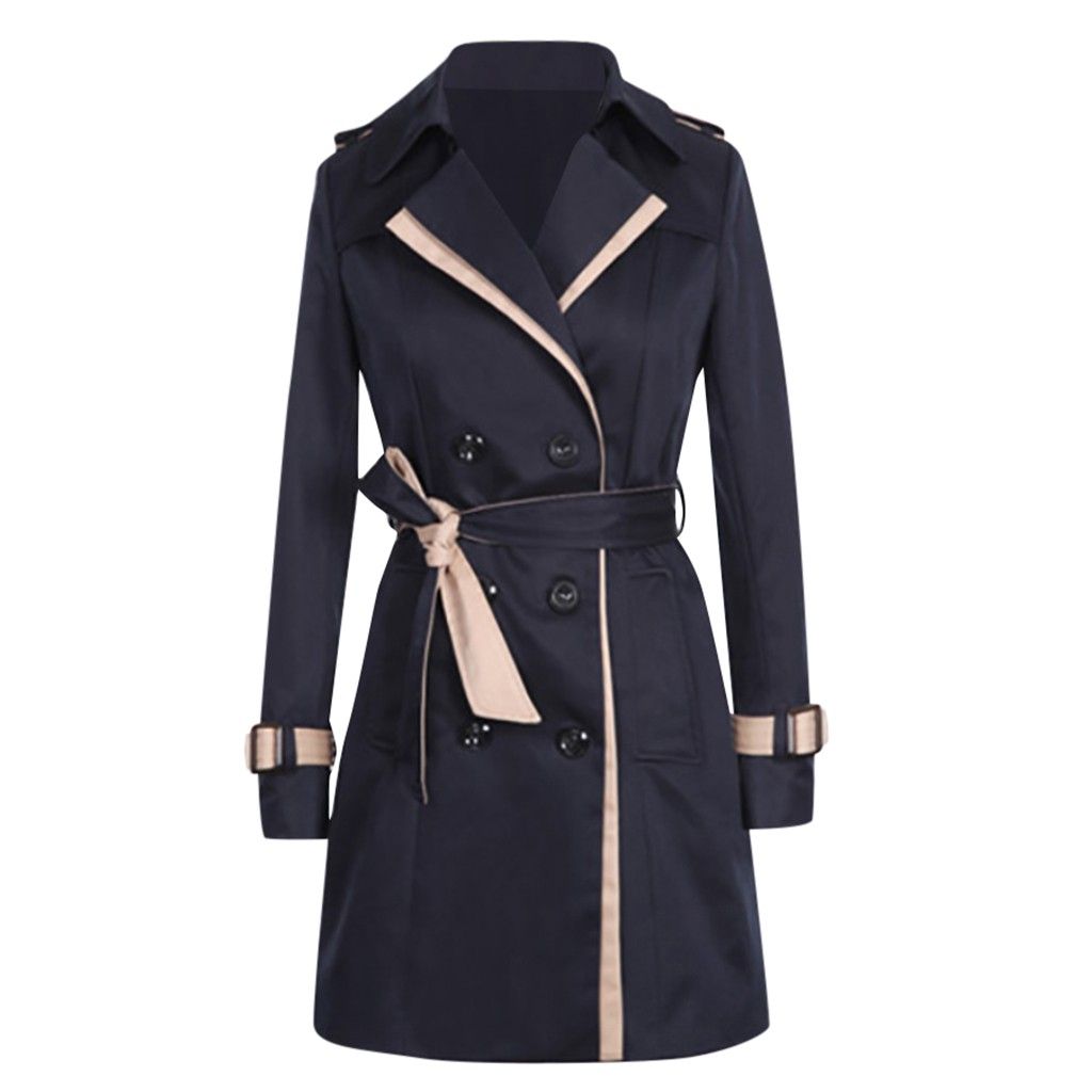 2020 Autumn Winter Trench Coats Women Slim Double Breasted Ladies Trench Coat