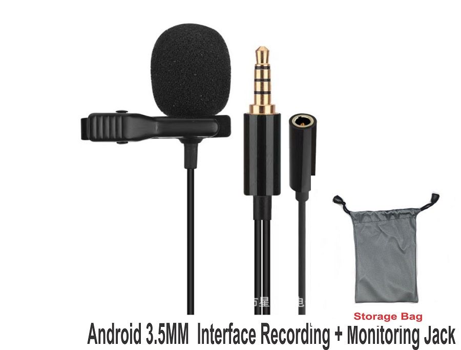 3.5mm Jack Lavalier Lapel Microphone For Smartphone Laptop