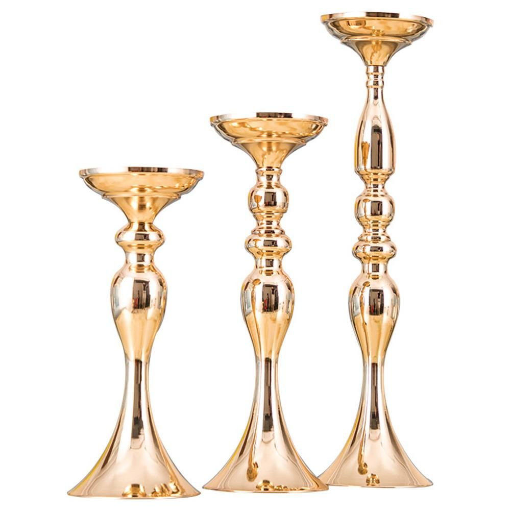 Metal Candle Holder Stand Gold Candle Holders Flowers Vase
