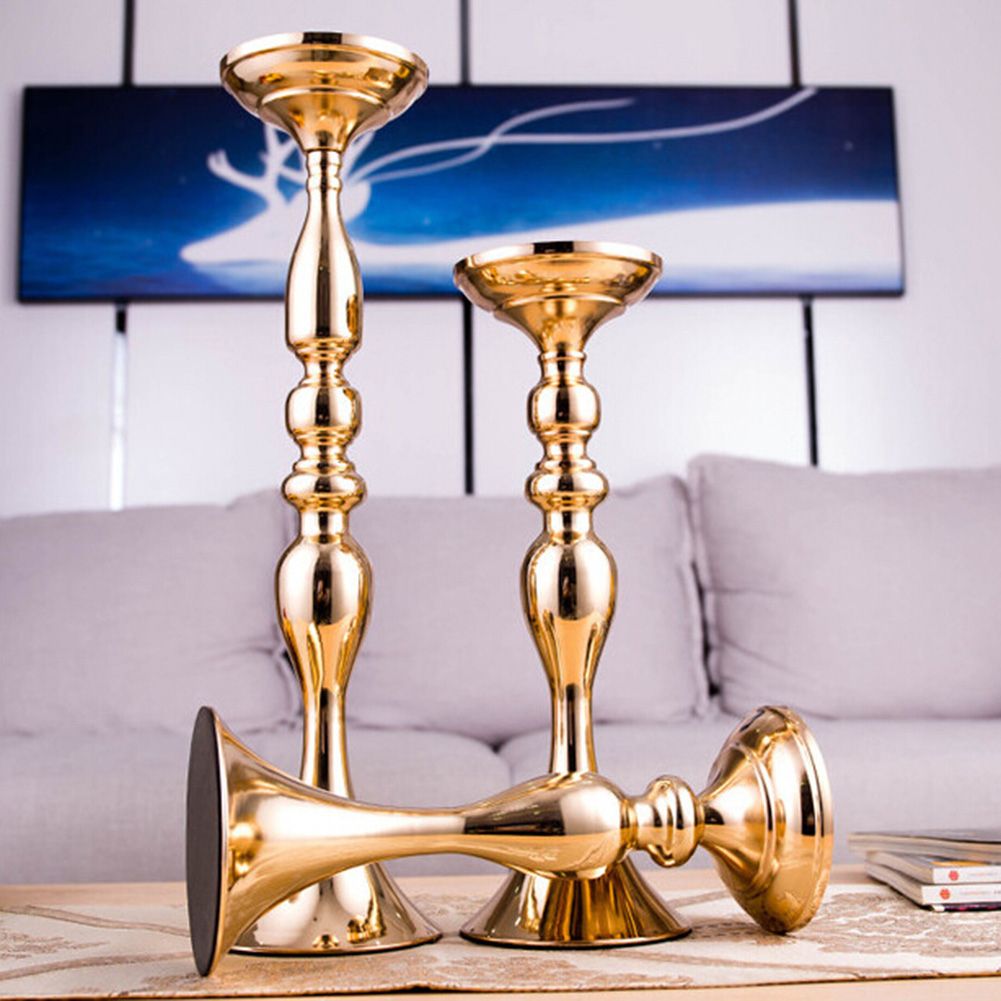 Metal Candle Holder Stand Gold Candle Holders Flowers Vase