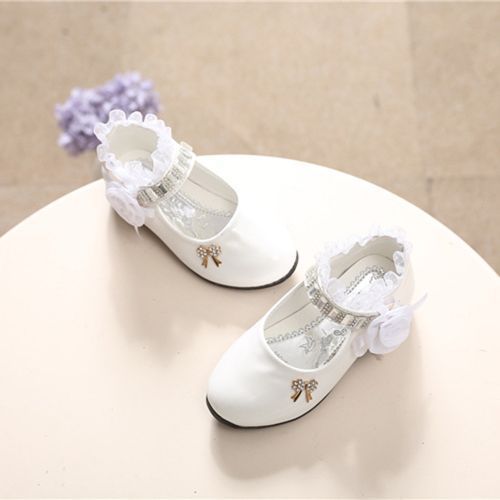 Medium And Large Children's Shoes Female Baby Kids Princess Casual Shoes White