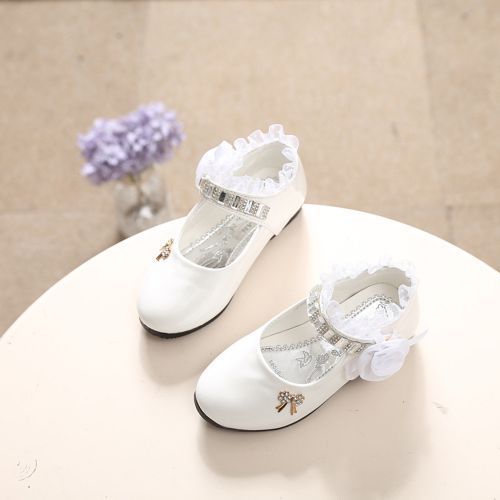 Medium And Large Children's Shoes Female Baby Kids Princess Casual Shoes White