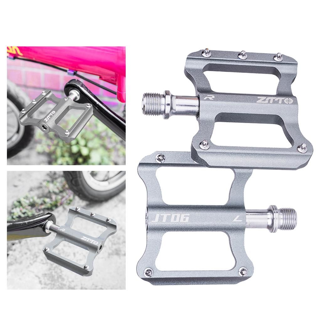 Flat Non-Slip Extra Wide MTB Bicycle Platform Pedal For 9/16'' Silver