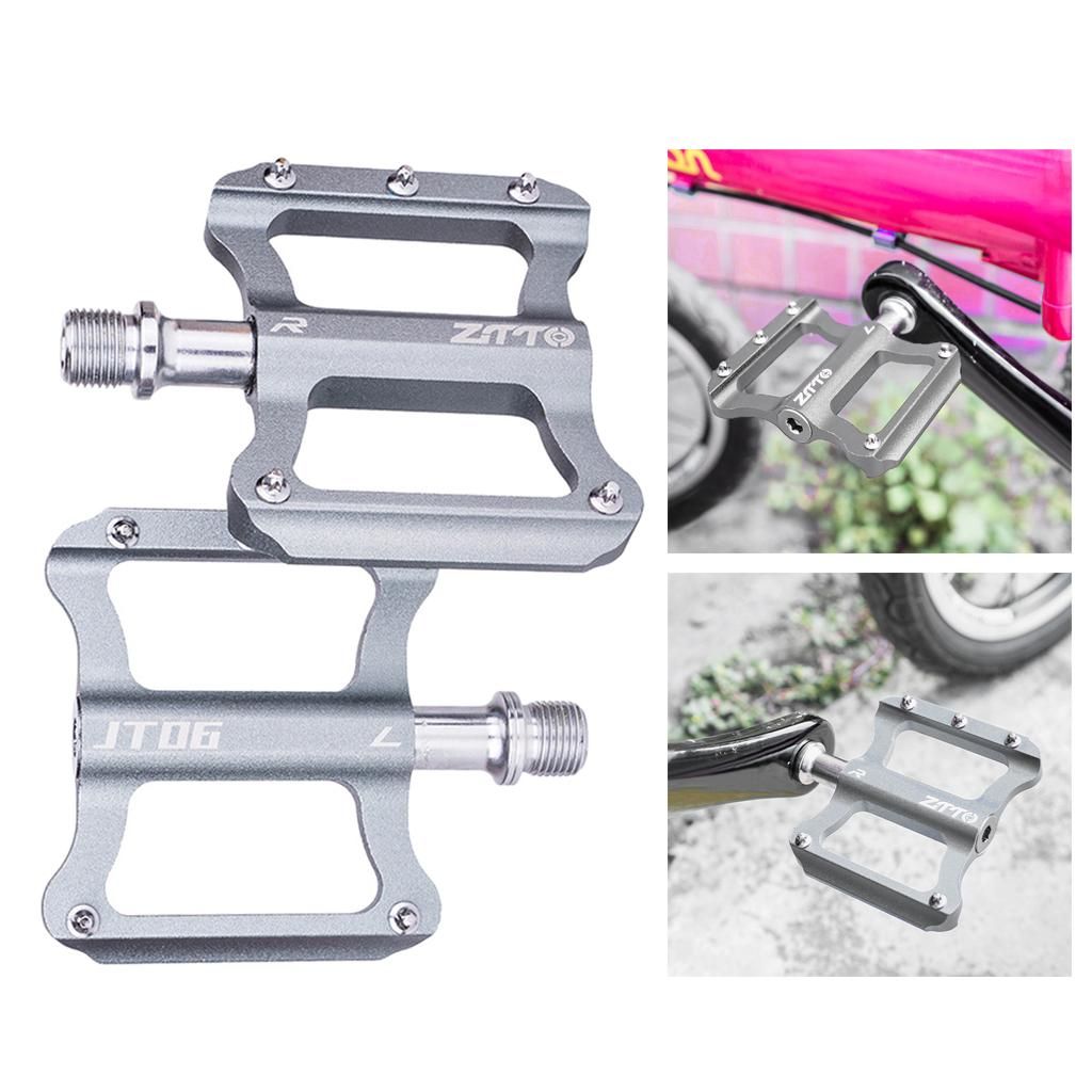 Flat Non-Slip Extra Wide MTB Bicycle Platform Pedal For 9/16'' Silver