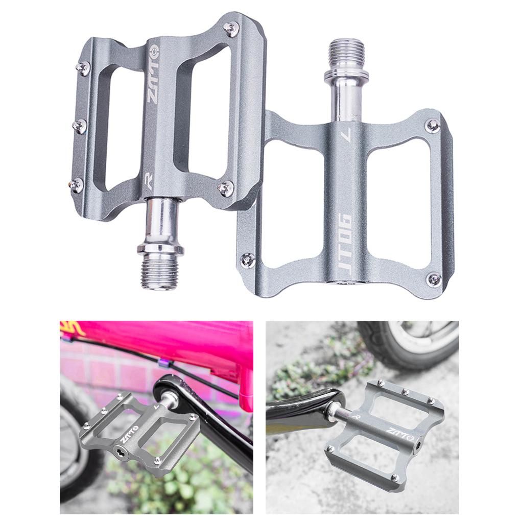 Flat Non-Slip Extra Wide MTB Bicycle Platform Pedal For 9/16'' Silver