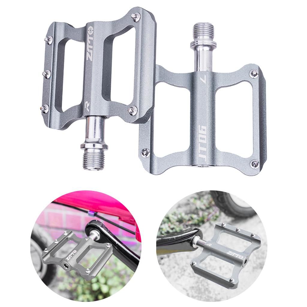 Flat Non-Slip Extra Wide MTB Bicycle Platform Pedal For 9/16'' Silver