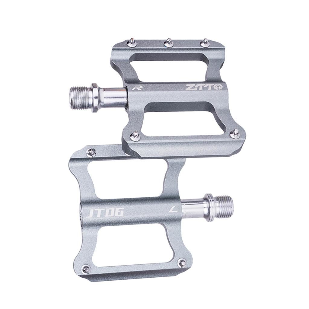 Flat Non-Slip Extra Wide MTB Bicycle Platform Pedal For 9/16'' Silver