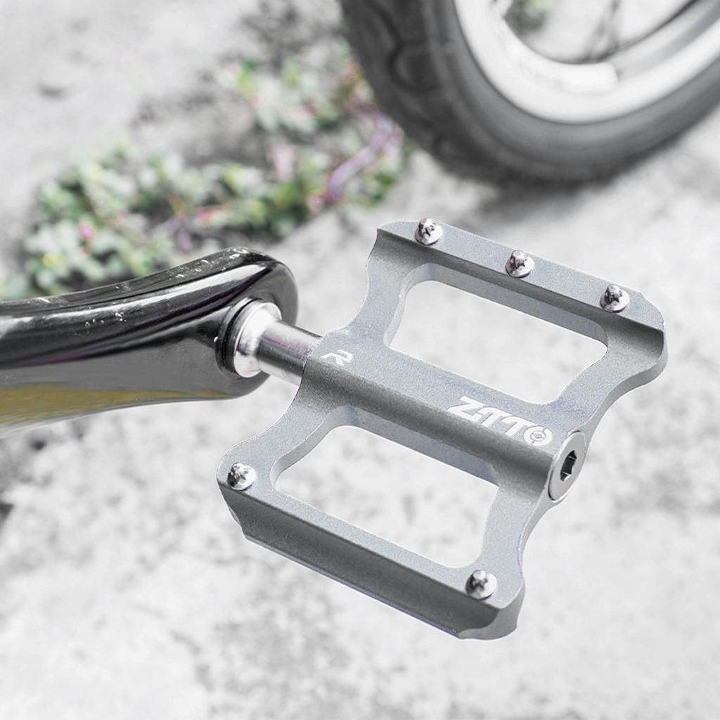 Flat Non-Slip Extra Wide MTB Bicycle Platform Pedal For 9/16'' Silver