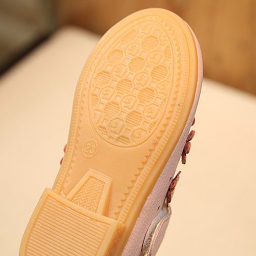 Girls Leather Shoes Summer Princess Velcro Hollow Children's Casual Shoes Pink