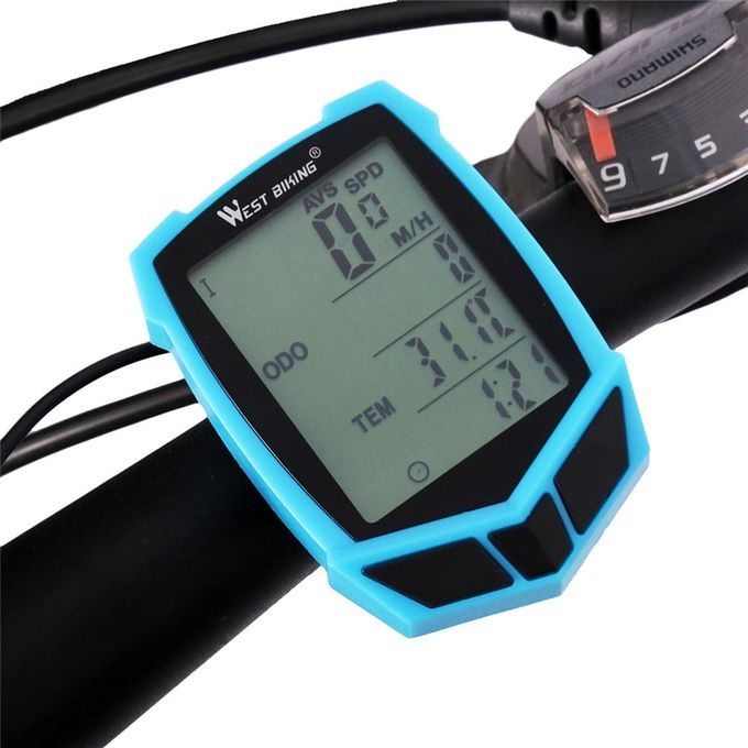 Bike Computer Waterproof 20 Functions Speedometer Odometer Cycling Luminous LED Wired/ Wireless MTB Bike Stopwatch(#Black Red Wired)