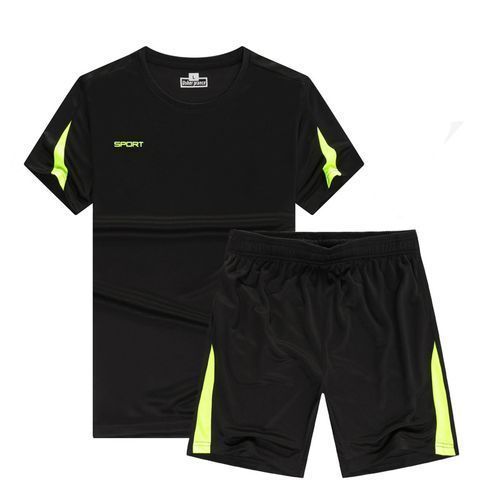 Two Piece Short Sleeve Jogging T Shirt Shorts Men Set