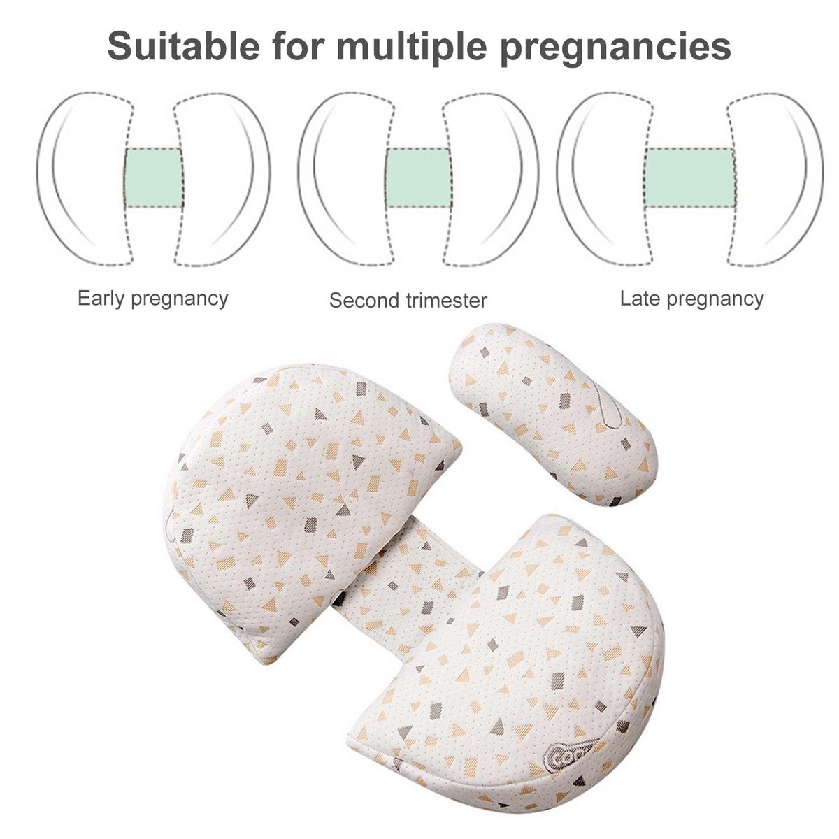 Pregnancy Pillow with Machine Washable Fabric U-shaped Pregnancy Grey