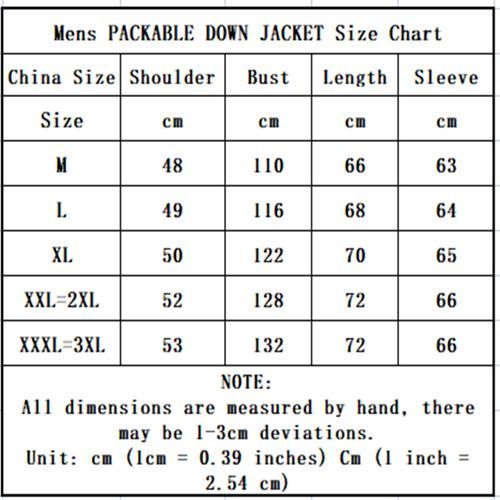 Packable Down Jacket Men Casual Light Coat Windproof White Duck Down Jacket