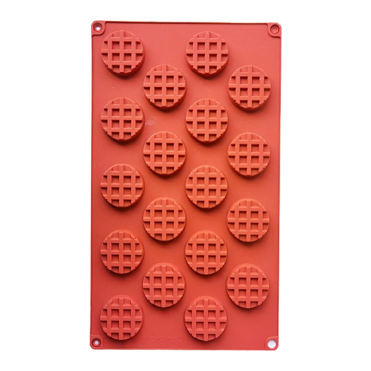 Waffle Mold 18 Cavities DIY Silicone Round Shaped-Coffee