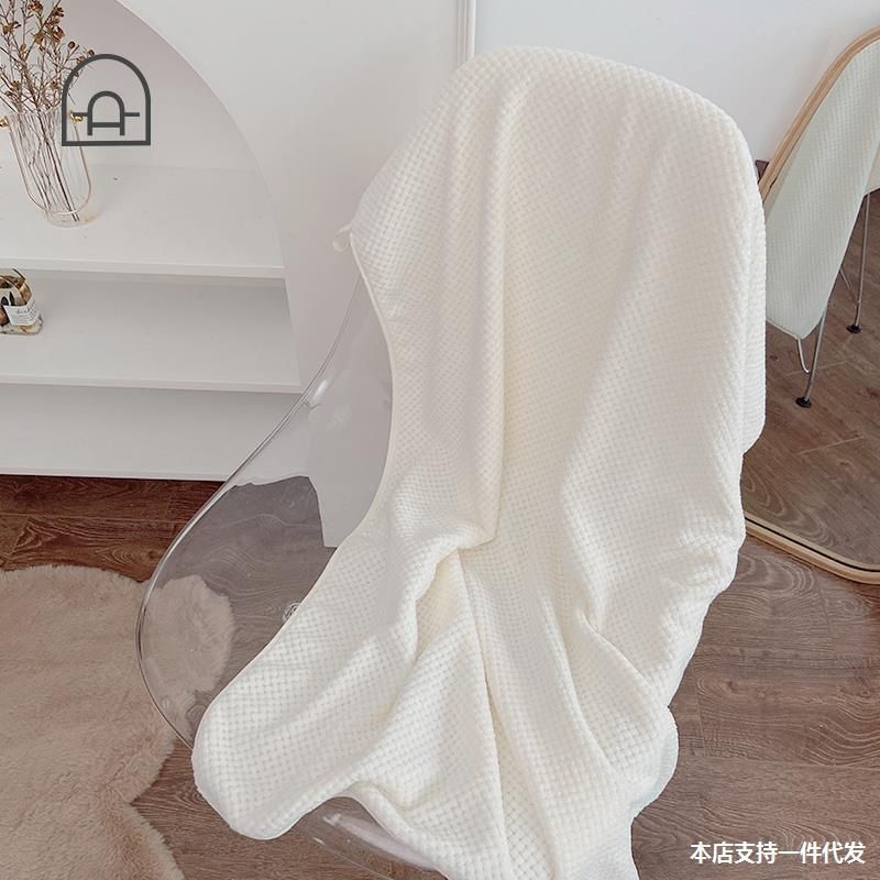 Bath Towel Women's Summer Cotton Pineapple Plaid Wearable Adult Swimming Men's Absorbent White White, Thin Style Three-Piece Set