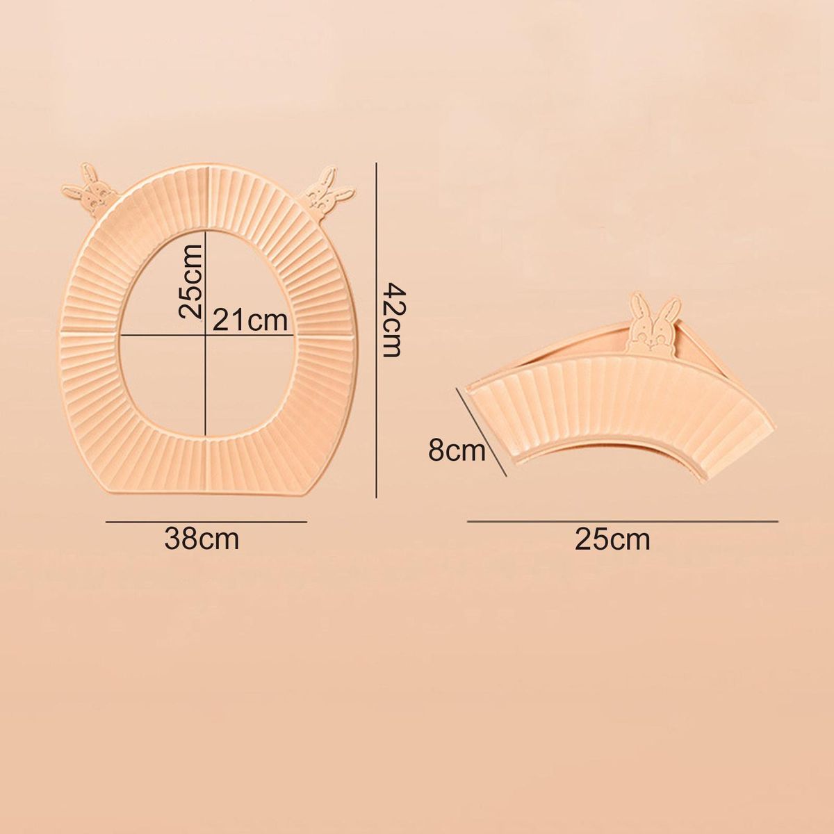 Toilet Seat Pad Cartoon Rabbit Head Folding Toilet Seat Pad Closestool Warmer Hot  Pink