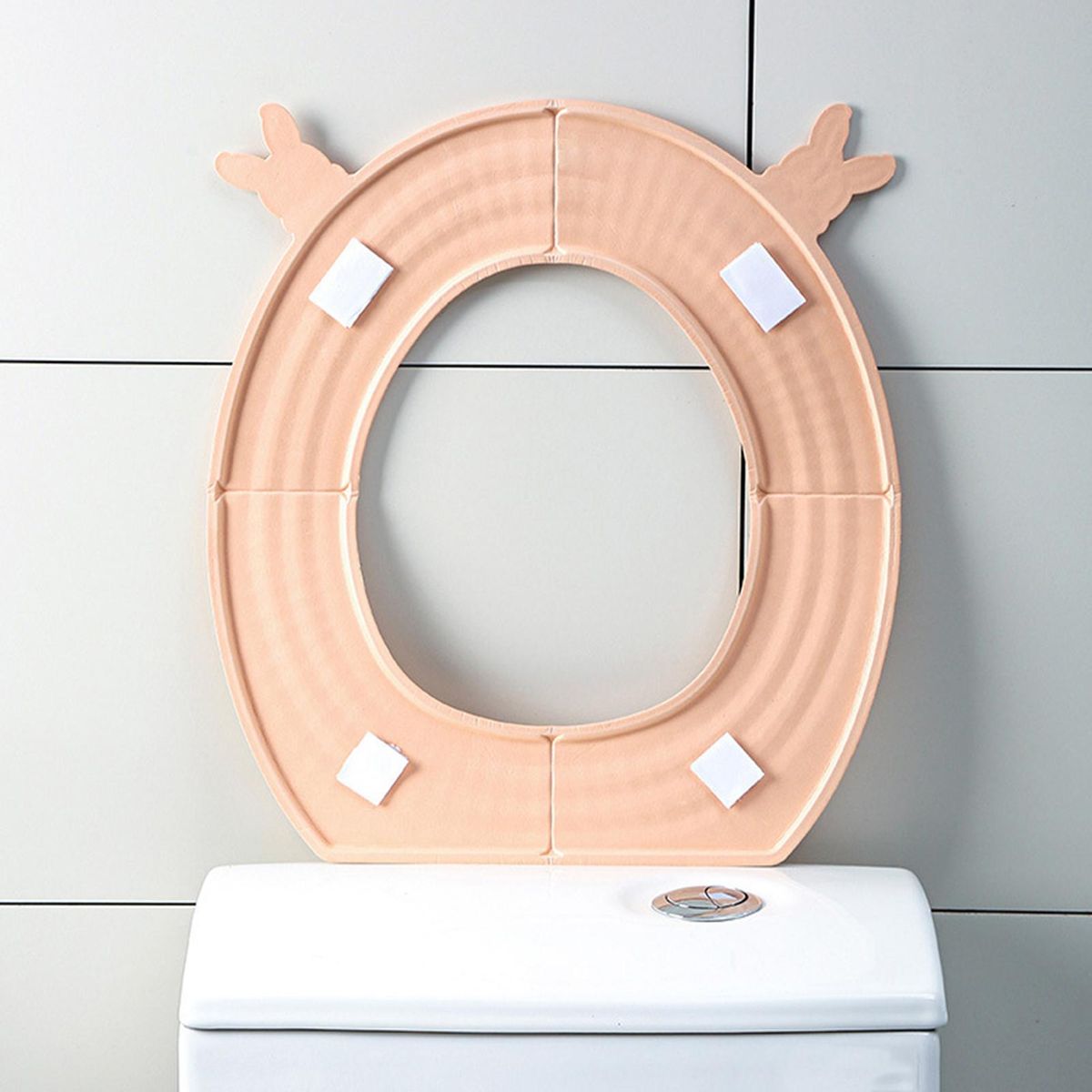 Toilet Seat Pad Cartoon Rabbit Head Folding Toilet Seat Pad Closestool Warmer Hot  Pink