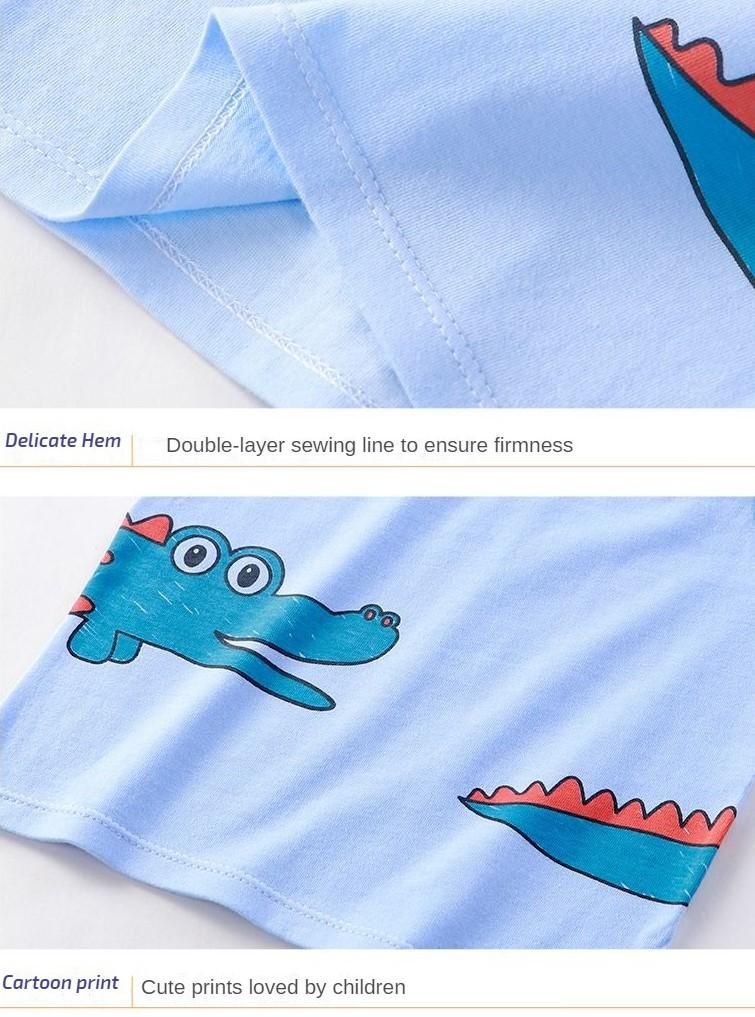 Kid's Vest Top Shorts Cotton Undershirt Set Children Cartoon Pattern