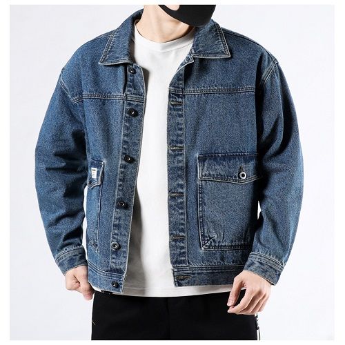 Men's Loose Fashion Brand Handsome Denim Work Jacket