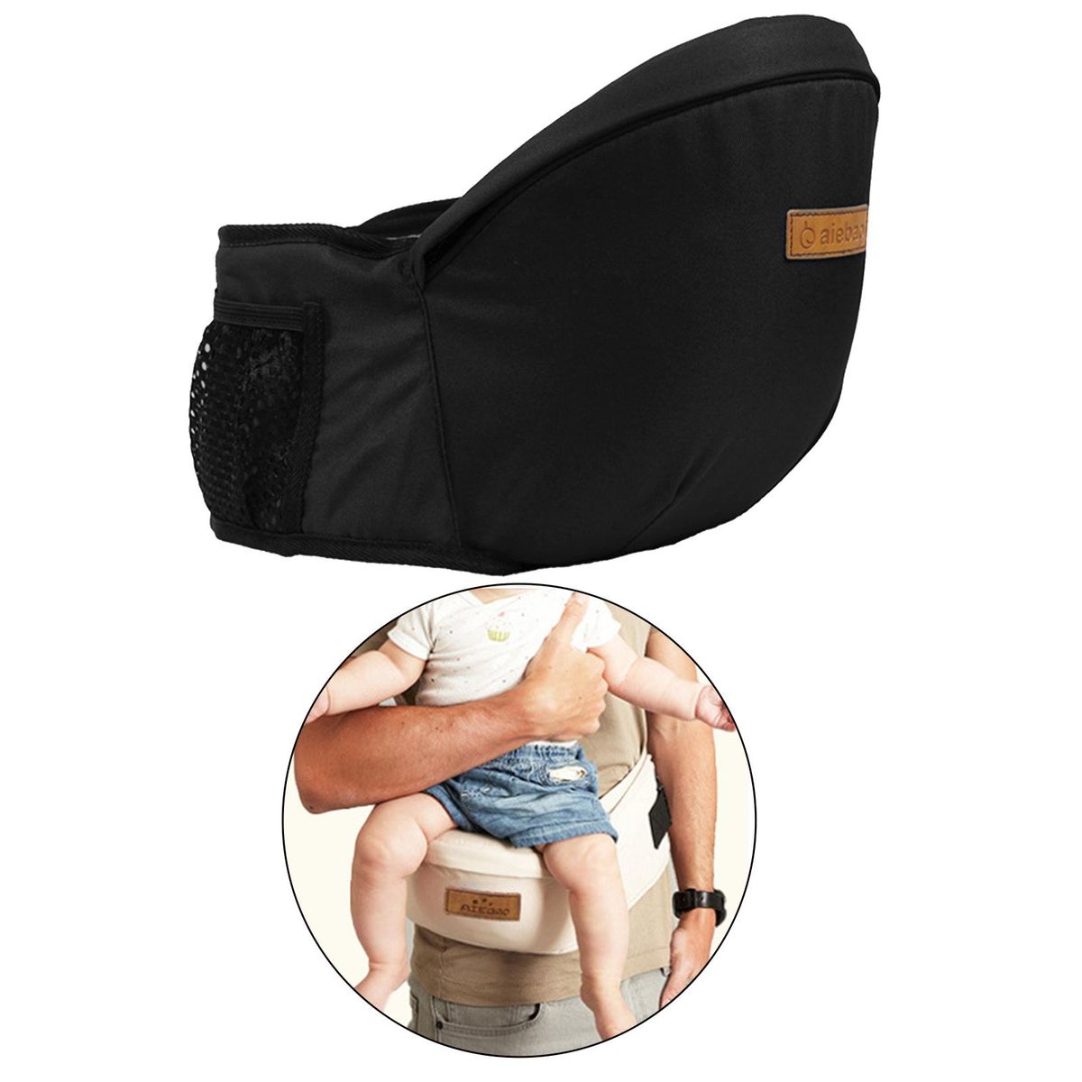 Hip Seat Carrier Ergonomic Waist Seat For Infants Black