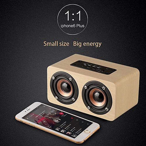 High Quality Wood Grain Bluetooth Stereo Speaker Dual Louderspeakers Super Bass Subwoofer HT-S