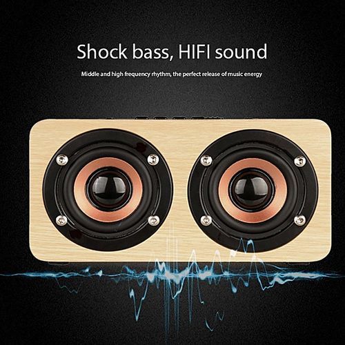 High Quality Wood Grain Bluetooth Stereo Speaker Dual Louderspeakers Super Bass Subwoofer HT-S