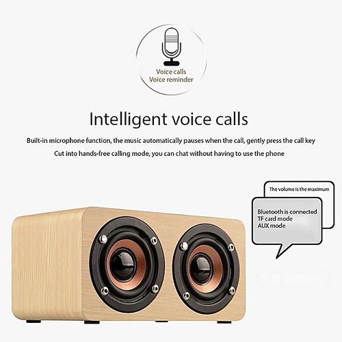 High Quality Wood Grain Bluetooth Stereo Speaker Dual Louderspeakers Super Bass Subwoofer HT-S