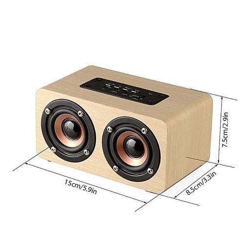 High Quality Wood Grain Bluetooth Stereo Speaker Dual Louderspeakers Super Bass Subwoofer HT-S