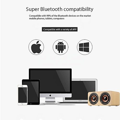 High Quality Wood Grain Bluetooth Stereo Speaker Dual Louderspeakers Super Bass Subwoofer HT-S