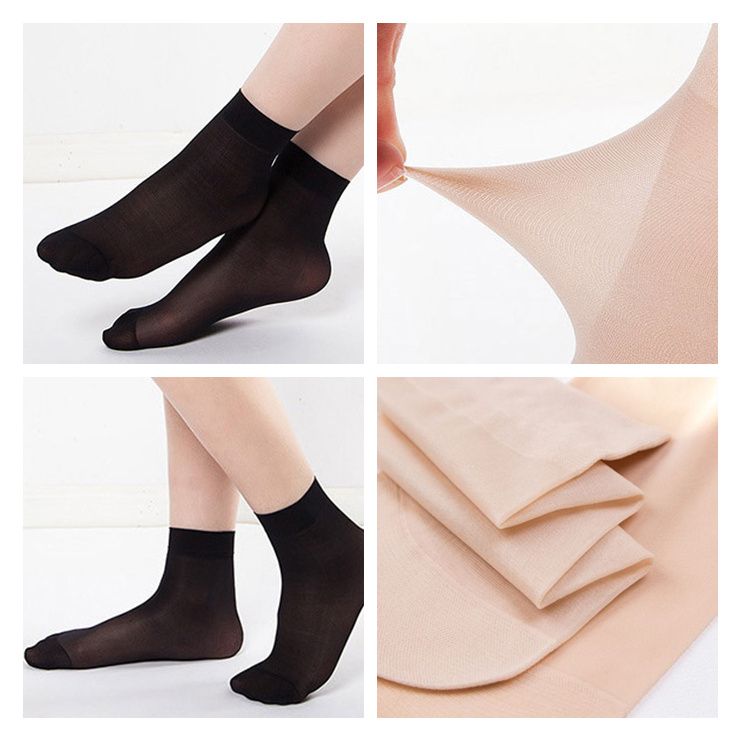 10 Pairs Silk Stockings Short Socks Women Ankle Hosiery