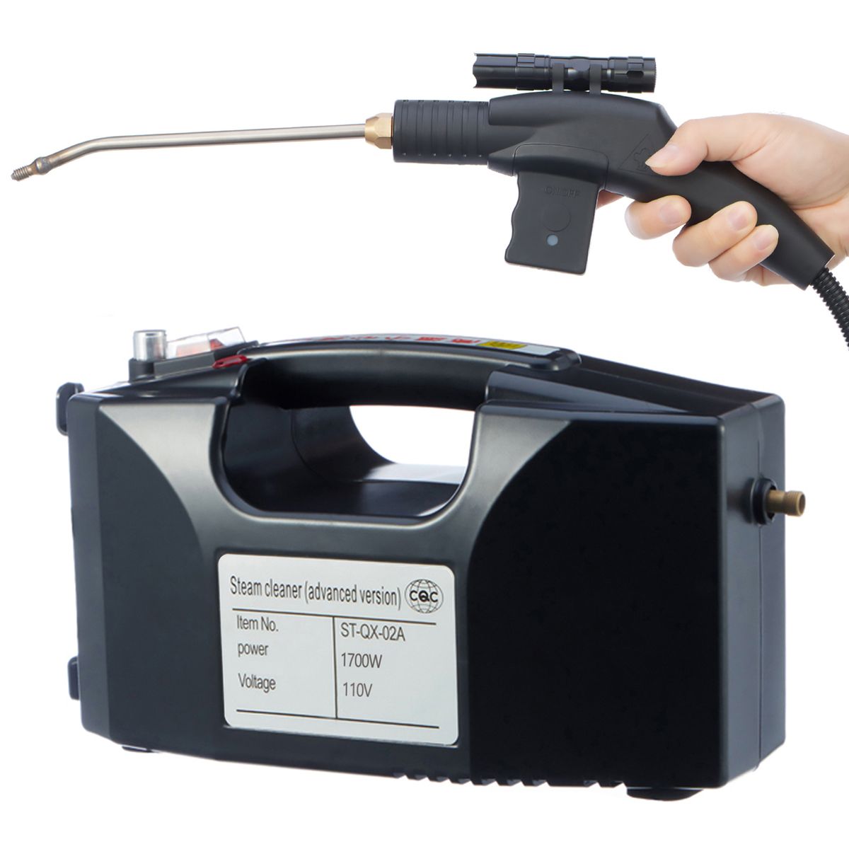 Handheld Steam Cleaner Kit With Extension Rod And 5 Cleaning