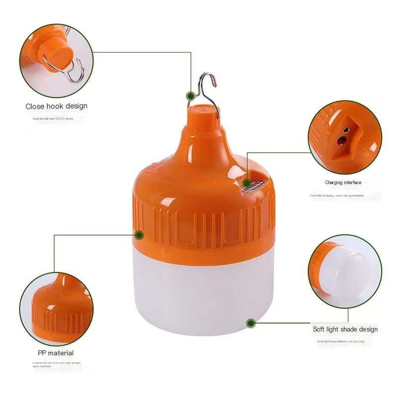 Rechargeable USB Emergency Lamp Outdoor Hanging Bulb 130W