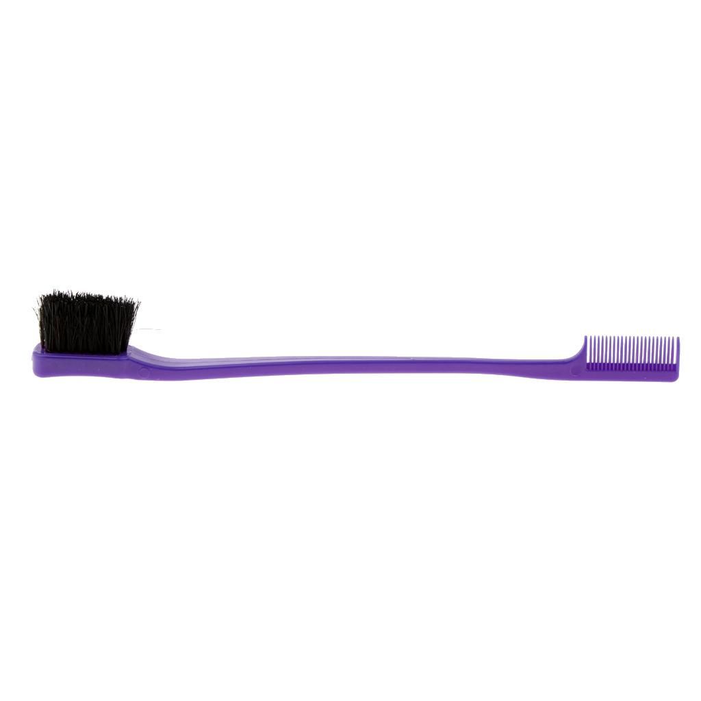 7 Inch Double Sided Edges Brush Comb Edge Control Travel Purple