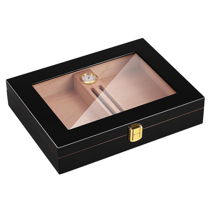 Portable  Humidor Case, Storage Box Glass Top  Box For