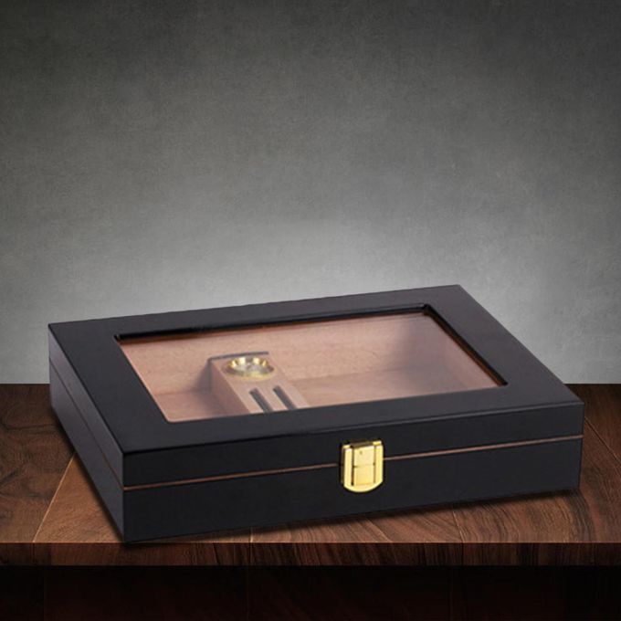 Portable  Humidor Case, Storage Box Glass Top  Box For