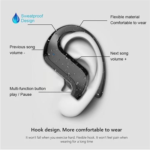 Business Bluetooth Headset Sports Hanging Ear Touch Headphon