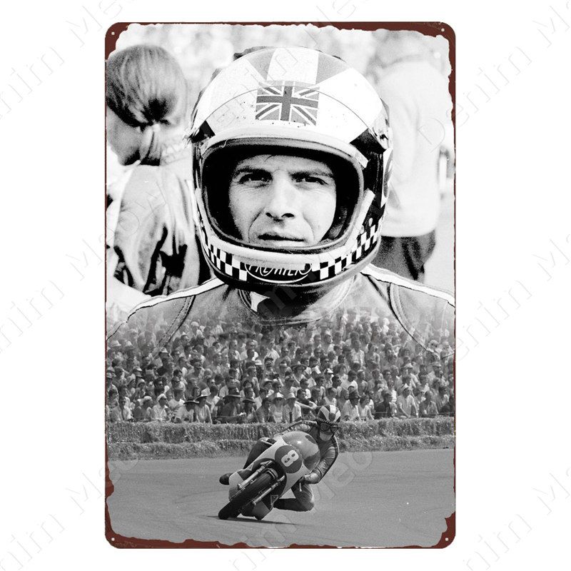 Biker Grandad Car Motorcycle Metal Poster Vespa-R