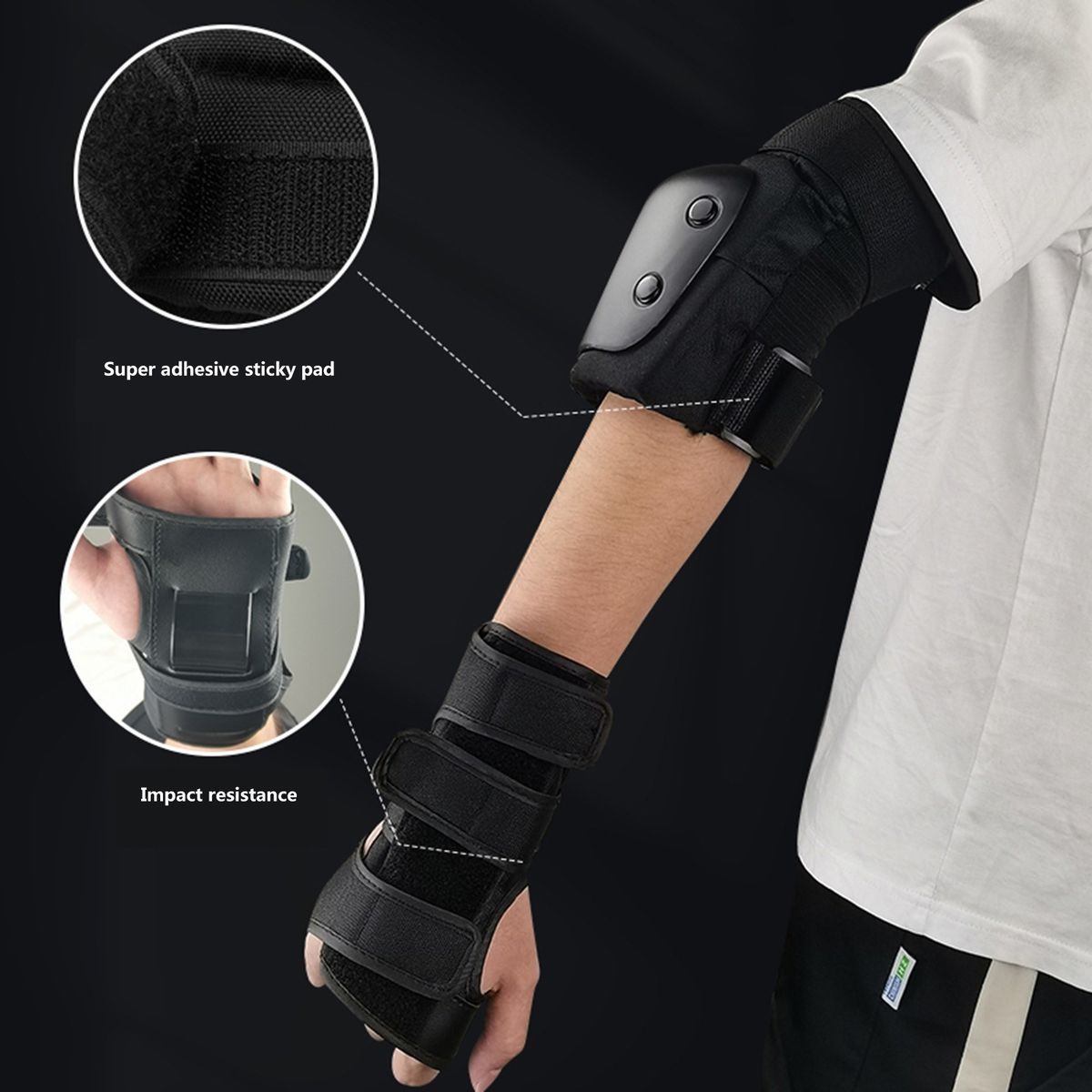 6Pcs/Set 2 Wrist Guards + 2 Elbow Pads + 2 Knee Pads Thicken