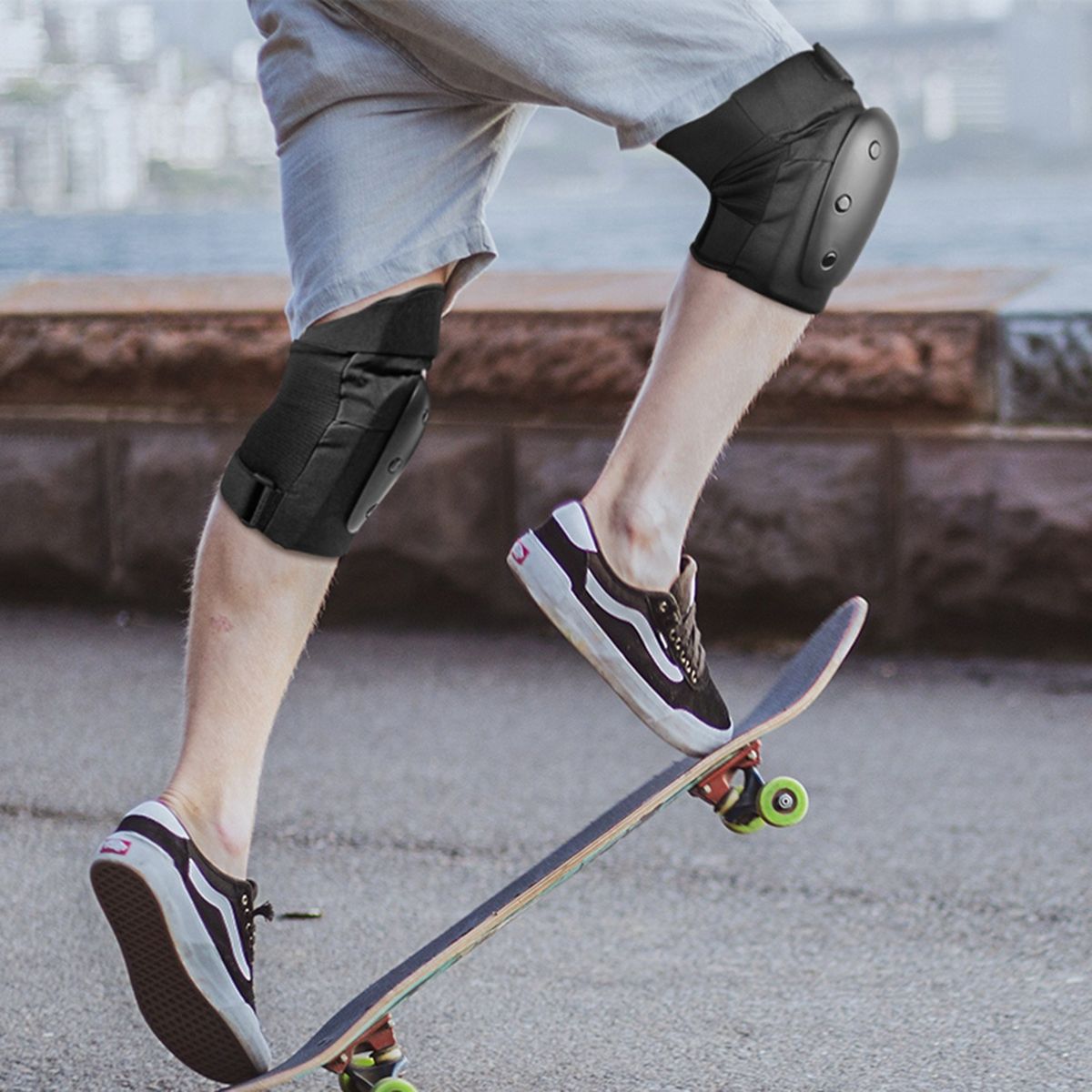 6Pcs/Set 2 Wrist Guards + 2 Elbow Pads + 2 Knee Pads Thicken