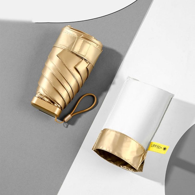 Small Golden Umbrella Titanium Alloy Flat Umbrella