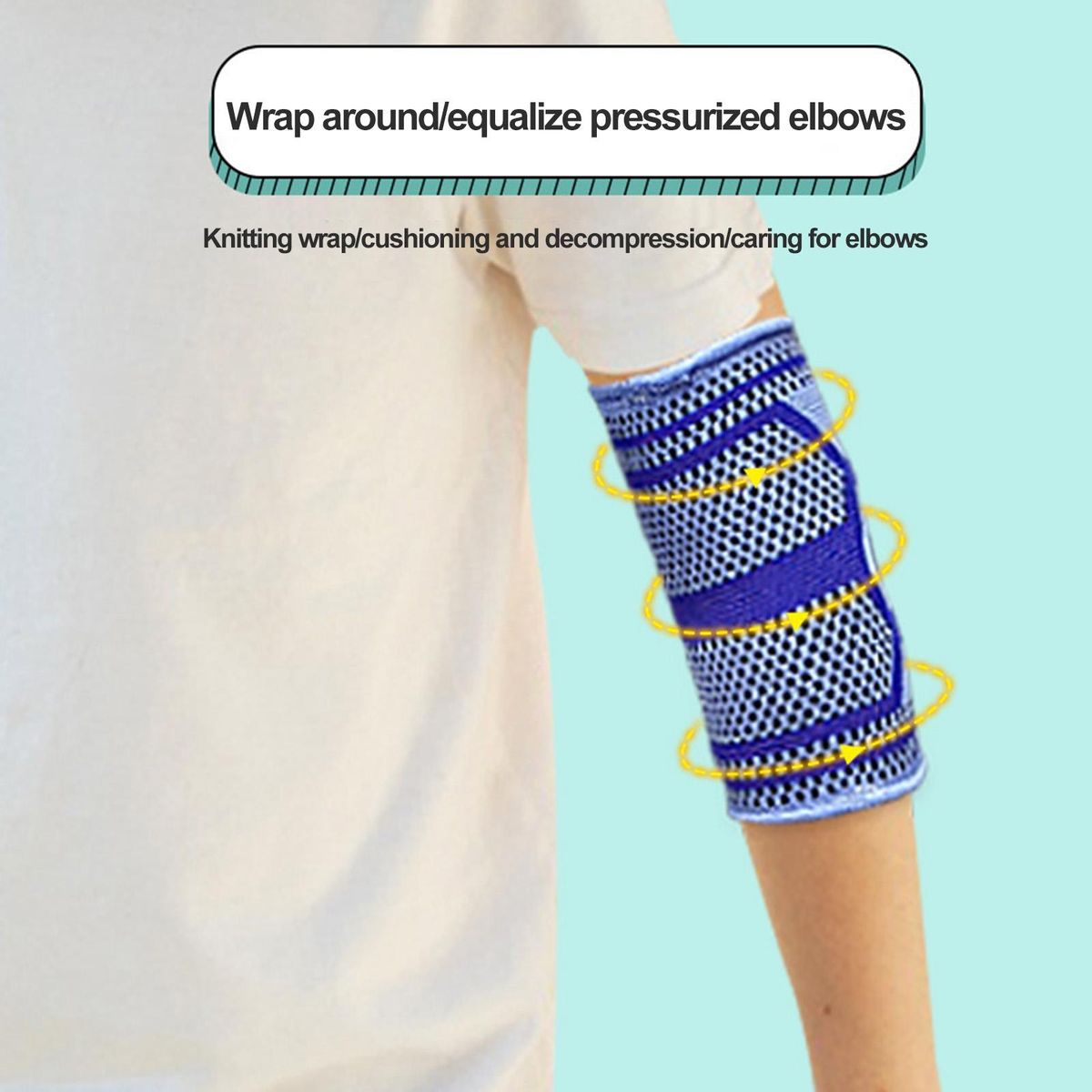 Sports Elbow Pad Kids Soft Breathable Elbow Compression for Active Blue