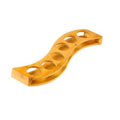 Bamboo 6 Holes Shot Glass Display Stand