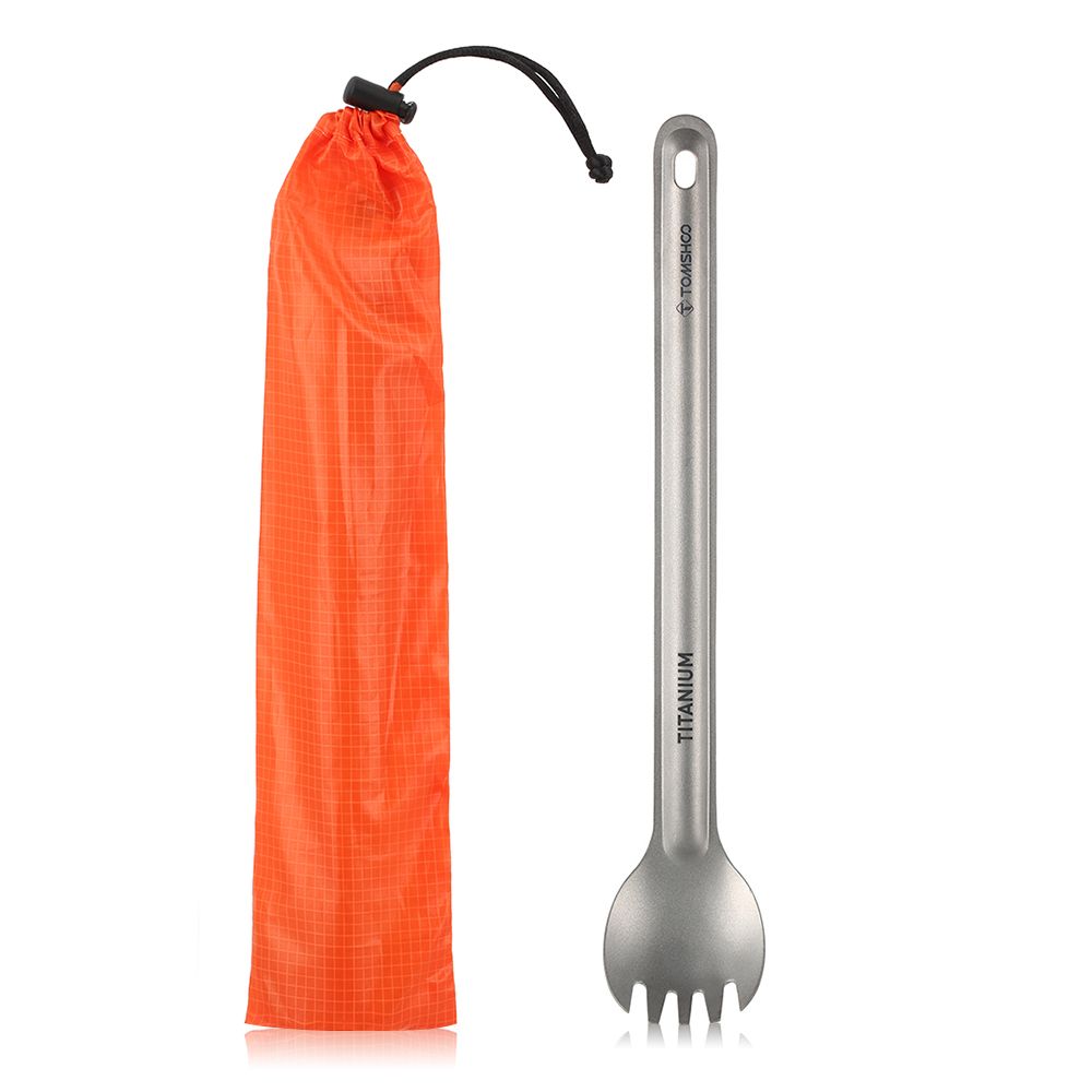 Titanium Long Handle Spork Outdoor Portable Matte