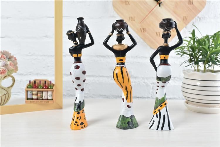 Manufacturers wholesale exotic style doll three-piece set resin handicraft creative home new house decoration 6*5.5*20CM yellow three-piece suit