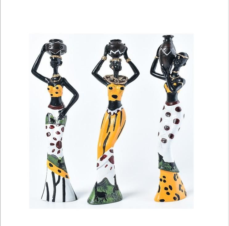 Manufacturers wholesale exotic style doll three-piece set resin handicraft creative home new house decoration 6*5.5*20CM yellow three-piece suit